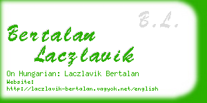 bertalan laczlavik business card